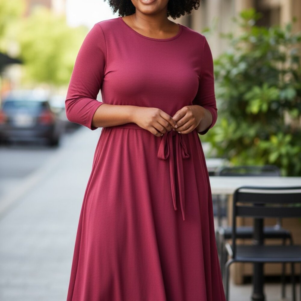 Brand New Nina Leonard Pink Dress, Size Large - Picture 2 of 7